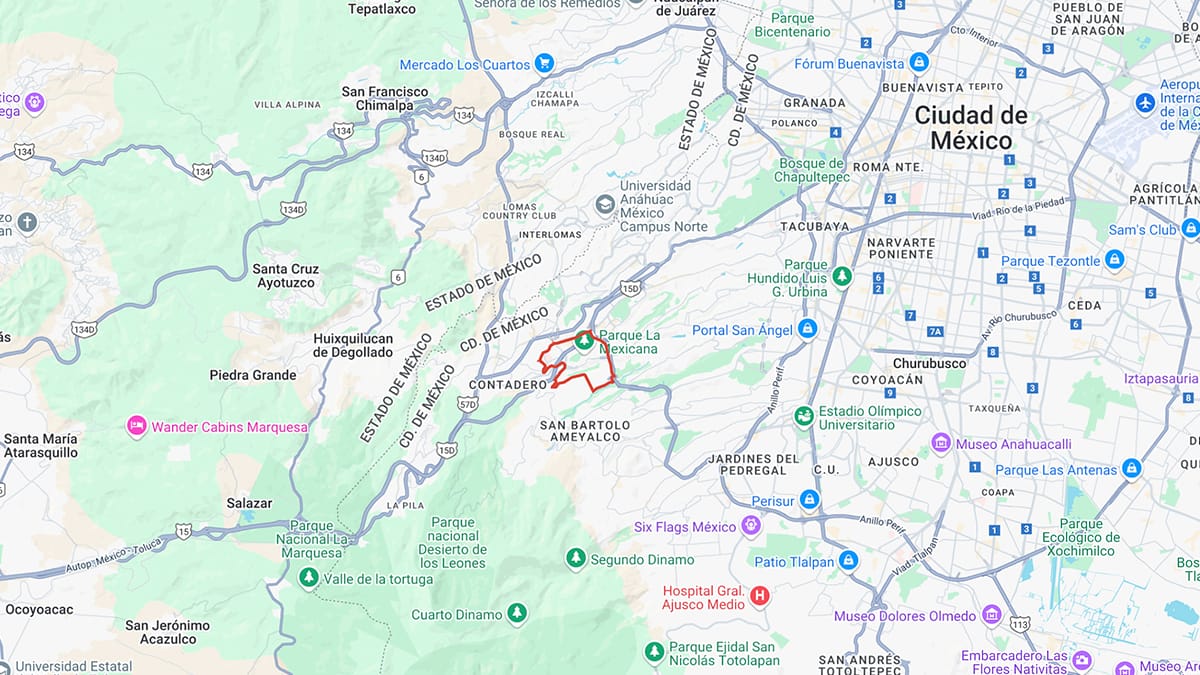 Mapa de zonas con alta plusvalía en el poniente de la CDMX
